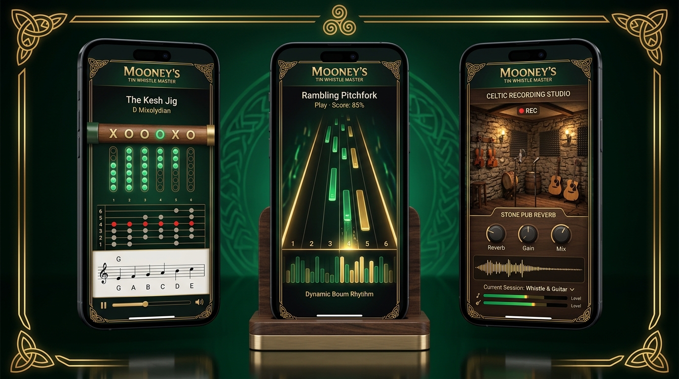 Mooney Whistle 6-Hole Tab, Waterfall Highway, and Celtic Studio Showcase
